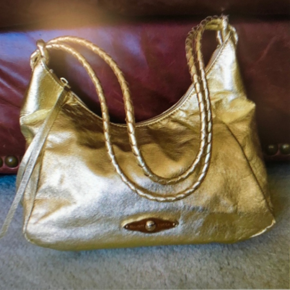 NNWT, ELLIOT LUCA  genuine leather gold bag